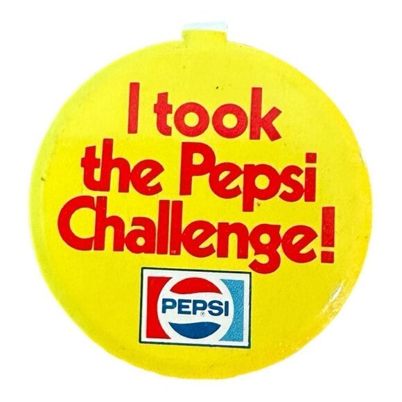 Pepsi Other - Vintage 1.5" Pepsi Cola Pin Folding Button "I took the Pepsi Challenge" 1970s